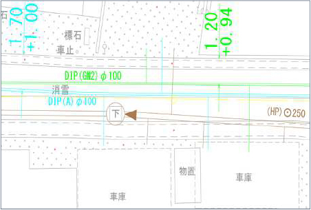 ①既設埋設物図面